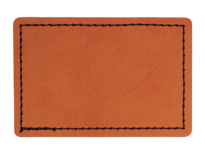 Kunstlederpatch Form 1, mit echter Naht, zum Heißkleben, ideal für Taschen, Jacken, Mützen, Schultaschen etc., dauerhafte Lasergravur möglich