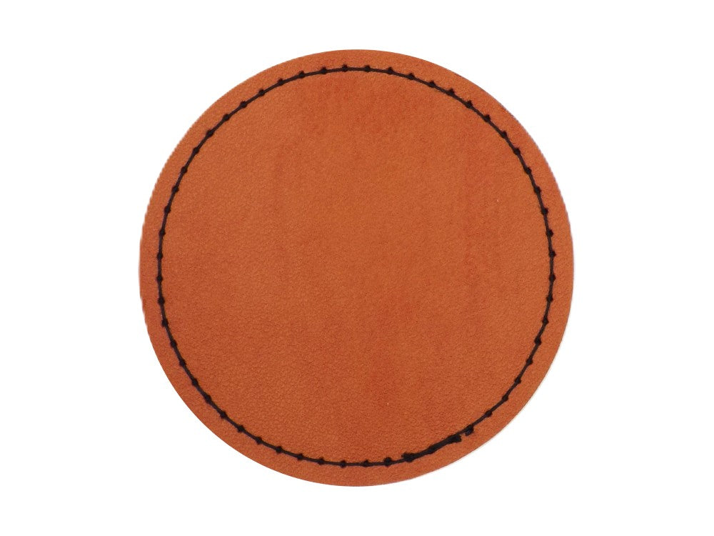 Kunstlederpatch Form 4, mit echter Naht, zum Heißkleben, ideal für Taschen, Jacken, Mützen, Schultaschen etc., dauerhafte Lasergravur möglich