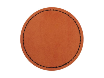 Kunstlederpatch Form 4, mit echter Naht, zum Heißkleben, ideal für Taschen, Jacken, Mützen, Schultaschen etc., dauerhafte Lasergravur möglich