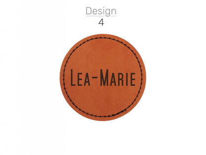 Kunstlederpatch Form 4, mit echter Naht, zum Heißkleben, ideal für Taschen, Jacken, Mützen, Schultaschen etc., dauerhafte Lasergravur möglich